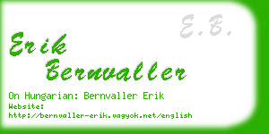 erik bernvaller business card